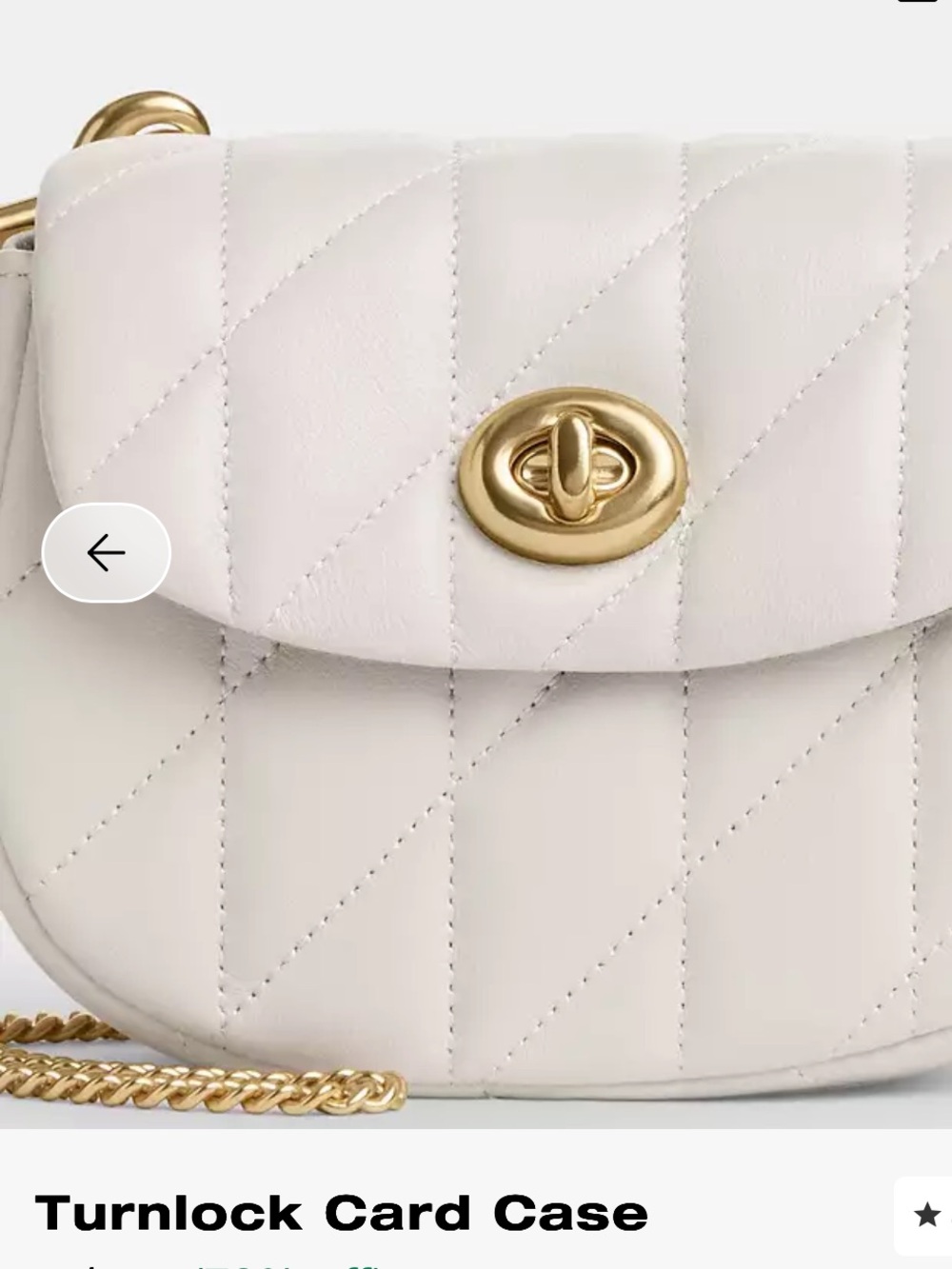 RARE,NEW! NO CHAIN,JUST THE BAG!Coach Turnlock Cream Lambskin Mini Bag/Card Case - Picture 5 of 5